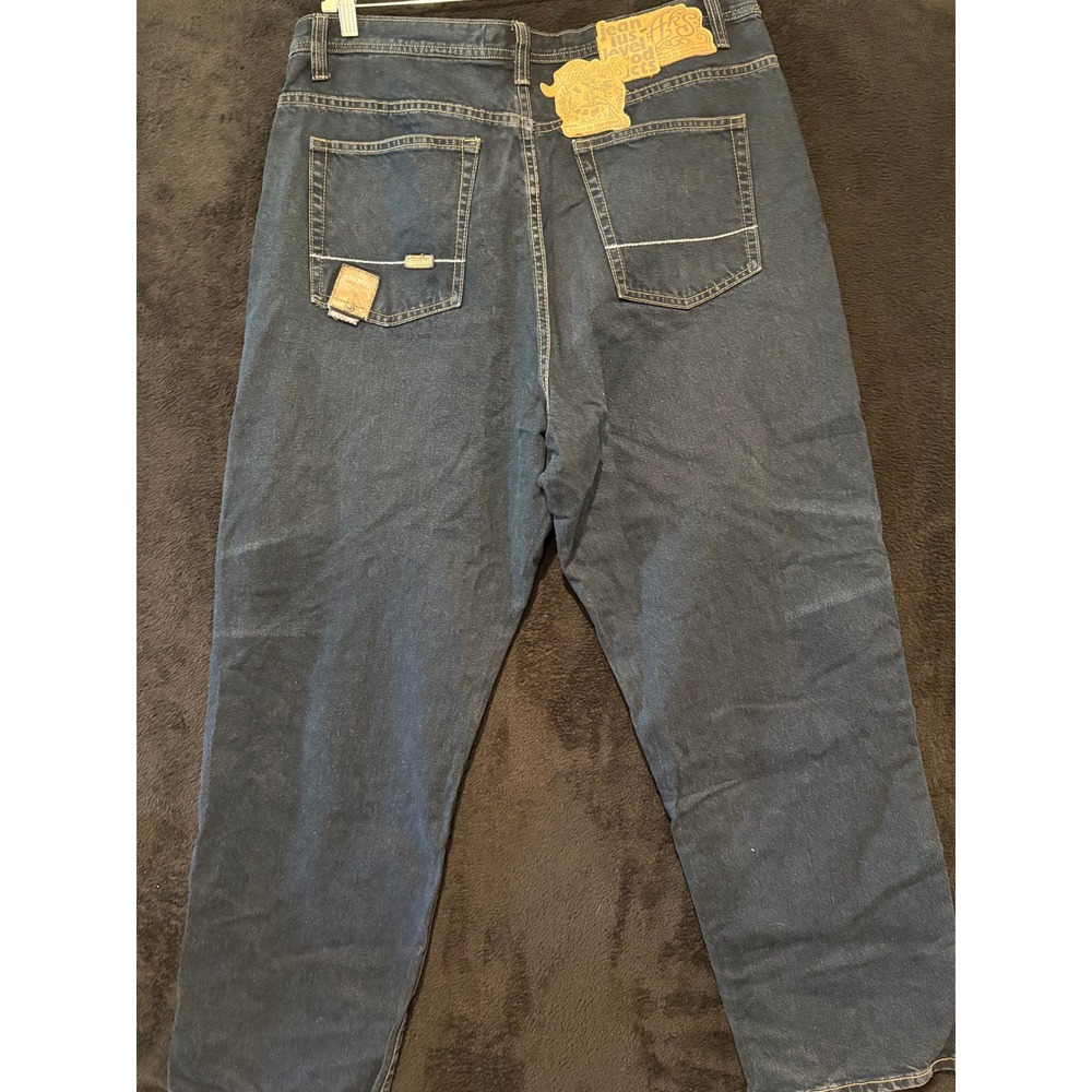 Akademiks Jeans Mens 32x32 Relaxed Fit Dark Wash Embroidered Denim 32‎